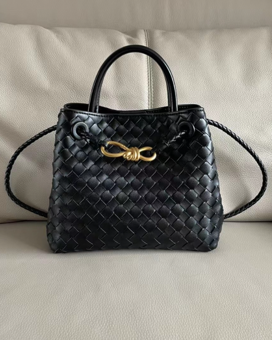 Small Woven Geniune Leather Bag