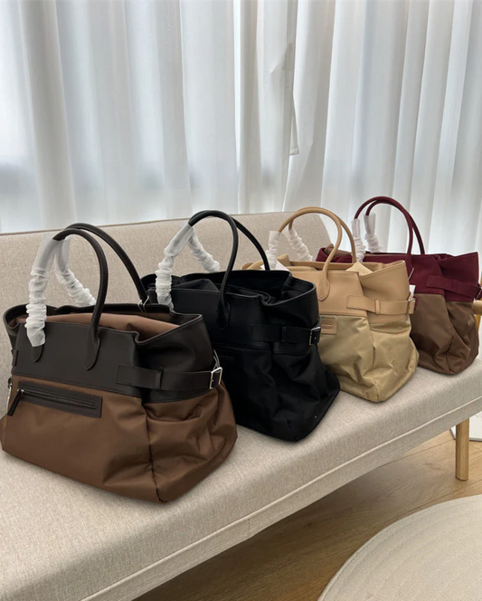 The Margaux 17 Nylon and Leather tote bag